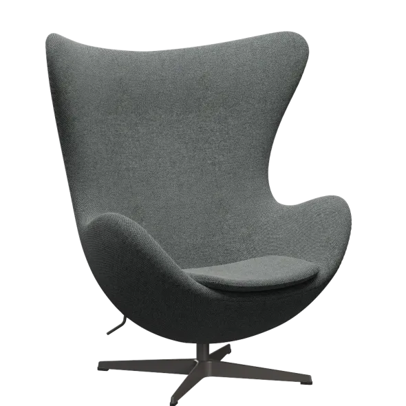 3316 Ægget loungestol, stel i warm graphite af Arne Jacobsen