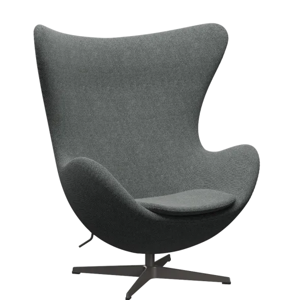 3316 Ægget loungestol, stel i warm graphite af Arne Jacobsen