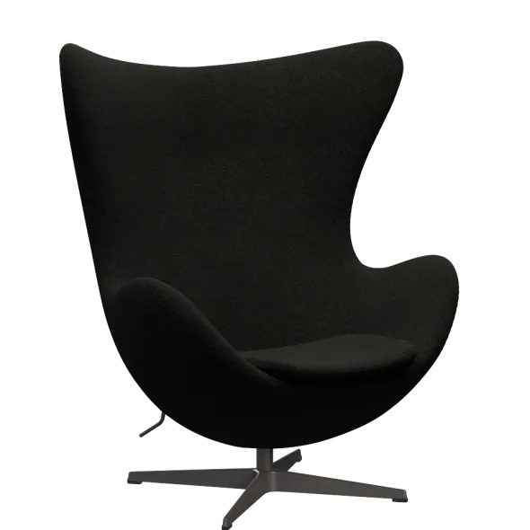 3316 Ægget loungestol, stel i warm graphite af Arne Jacobsen