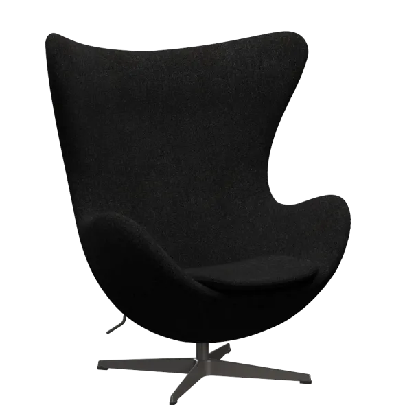 3316 Ægget loungestol, stel i warm graphite af Arne Jacobsen