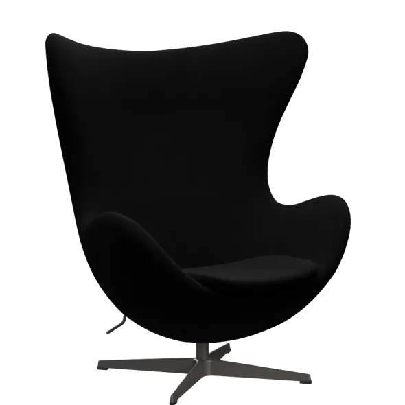 3316 Ægget loungestol, stel i warm graphite af Arne Jacobsen