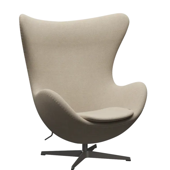 3316 Ægget loungestol, stel i warm graphite af Arne Jacobsen