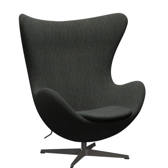 3316 Ægget loungestol, stel i warm graphite af Arne Jacobsen