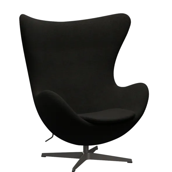 3316 Ægget loungestol, stel i warm graphite af Arne Jacobsen