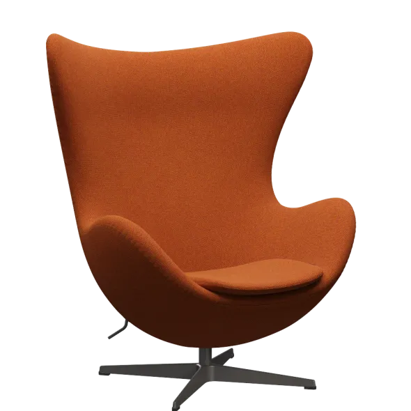 3316 Ægget loungestol, stel i warm graphite af Arne Jacobsen