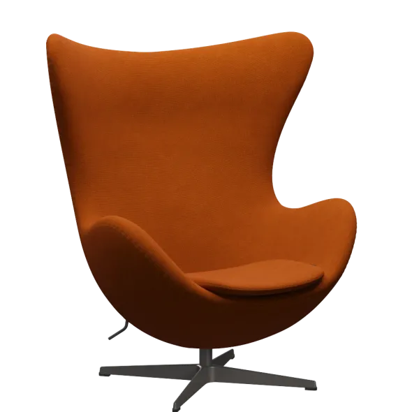 3316 Ægget loungestol, stel i warm graphite af Arne Jacobsen
