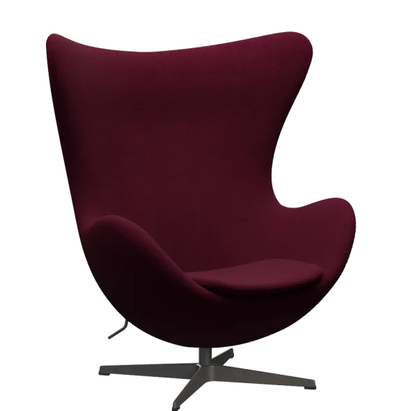 3316 Ægget loungestol, stel i warm graphite af Arne Jacobsen