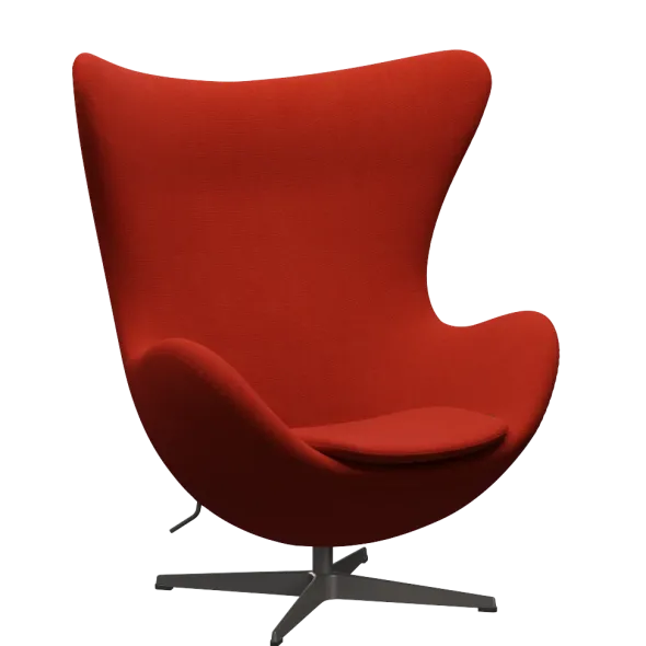 3316 Ægget loungestol, stel i warm graphite af Arne Jacobsen