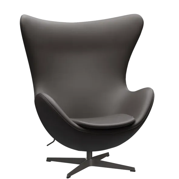3316 Ægget loungestol, stel i warm graphite af Arne Jacobsen