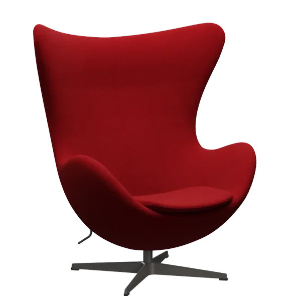 3316 Ægget loungestol, stel i warm graphite af Arne Jacobsen