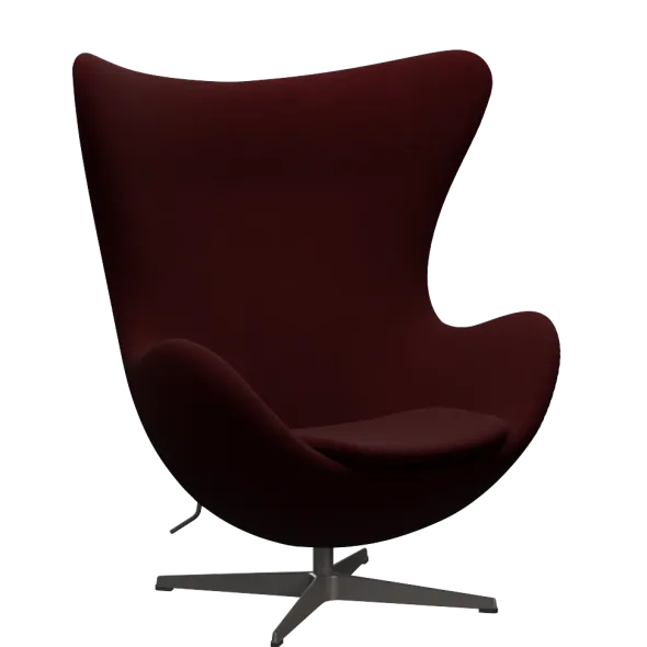 3316 Ægget loungestol, stel i warm graphite af Arne Jacobsen