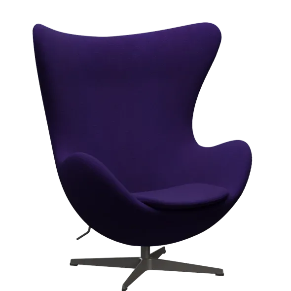 3316 Ægget loungestol, stel i warm graphite af Arne Jacobsen