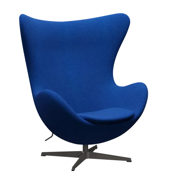 3316 Ægget loungestol, stel i warm graphite af Arne Jacobsen