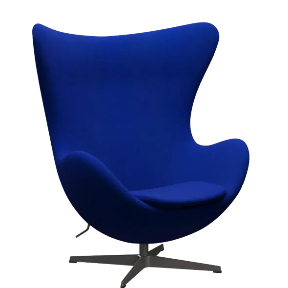 3316 Ægget loungestol, stel i warm graphite af Arne Jacobsen