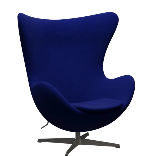3316 Ægget loungestol, stel i warm graphite af Arne Jacobsen