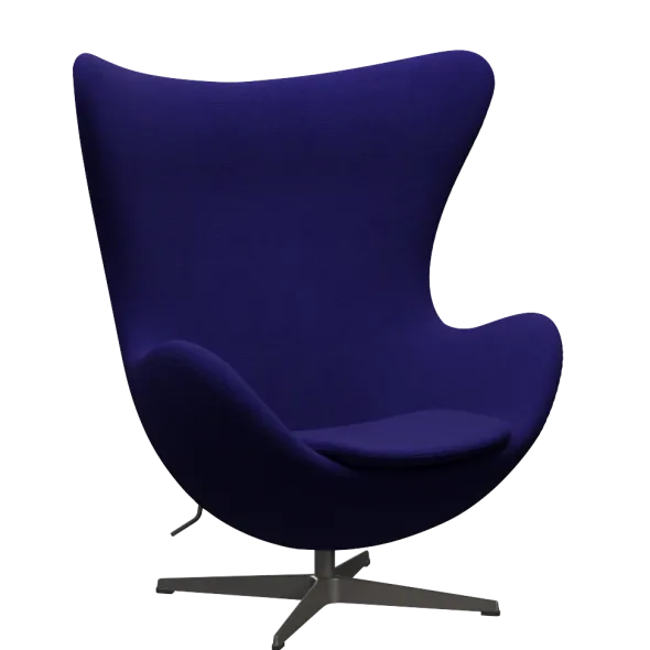 3316 Ægget loungestol, stel i warm graphite af Arne Jacobsen