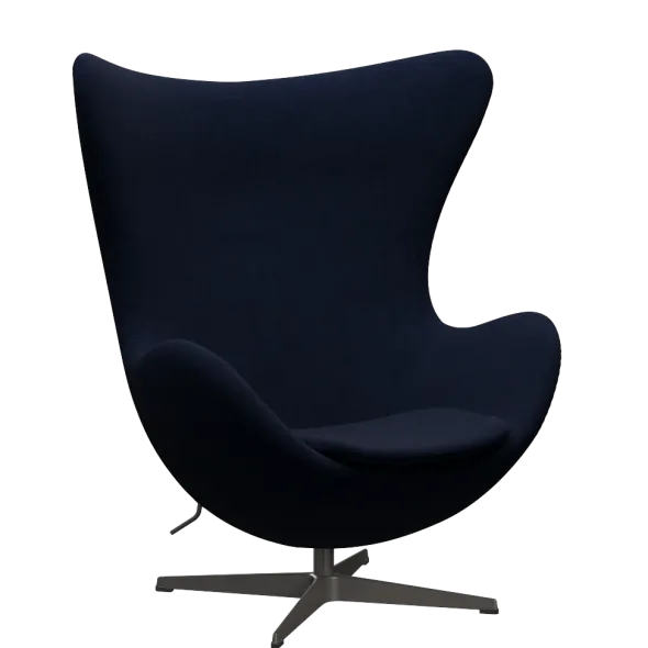 3316 Ægget loungestol, stel i warm graphite af Arne Jacobsen
