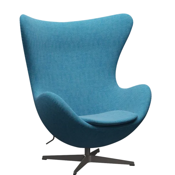 3316 Ægget loungestol, stel i warm graphite af Arne Jacobsen