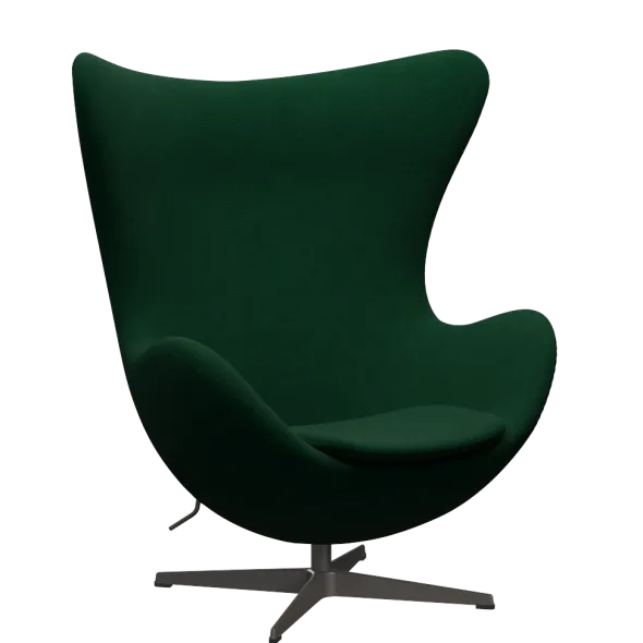 3316 Ægget loungestol, stel i warm graphite af Arne Jacobsen