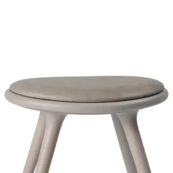 High Stool, grå bøg, Nuance Burned Grey læder, 69 cm, lav barstol fra Mater