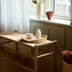J163 Klaverbænk, lakeret eg fra FDB Møbler