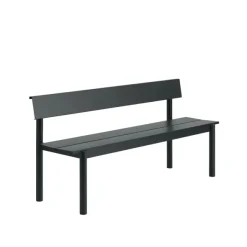 Linear Steel havebænk med ryglæn 170 cm fra Muuto