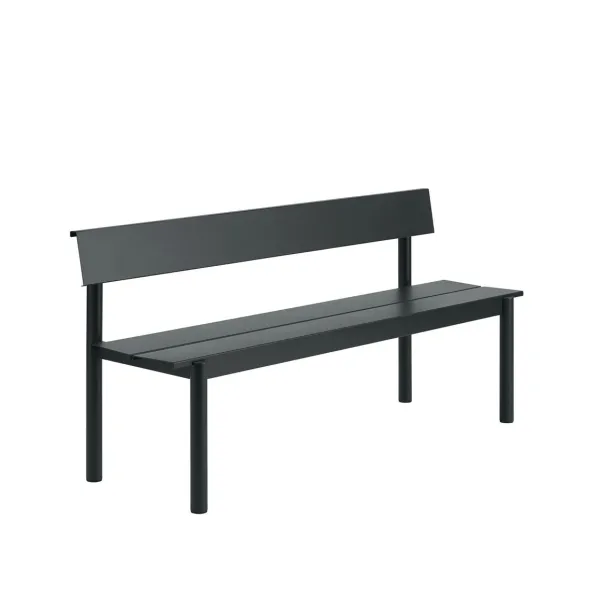 Linear Steel havebænk med ryglæn 170 cm fra Muuto