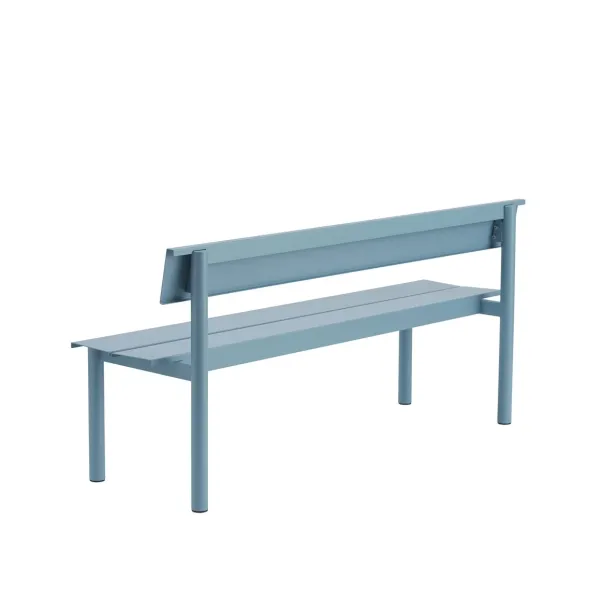 Linear Steel havebænk med ryglæn 170 cm fra Muuto