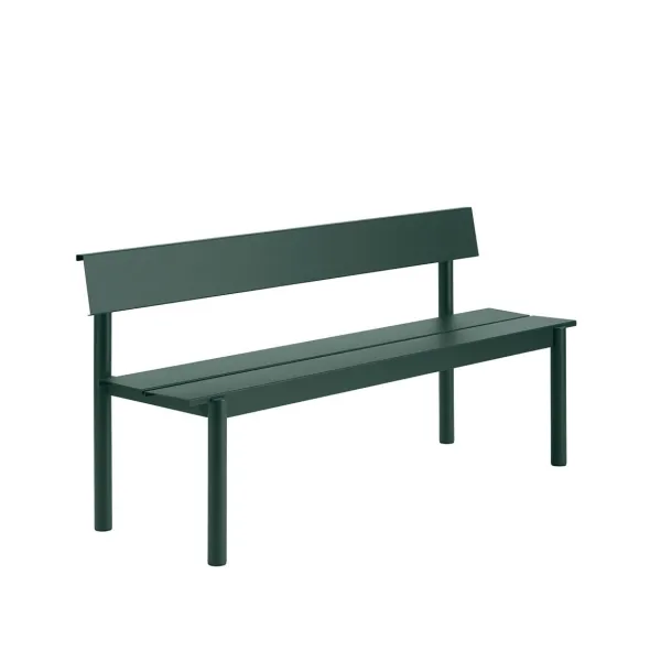 Linear Steel havebænk med ryglæn 170 cm fra Muuto