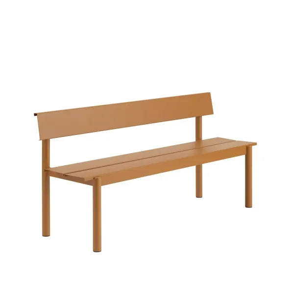 Linear Steel havebænk med ryglæn 170 cm fra Muuto