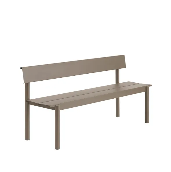 Linear Steel havebænk med ryglæn 170 cm fra Muuto