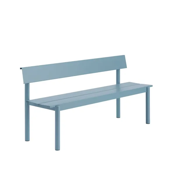 Linear Steel havebænk med ryglæn 170 cm fra Muuto