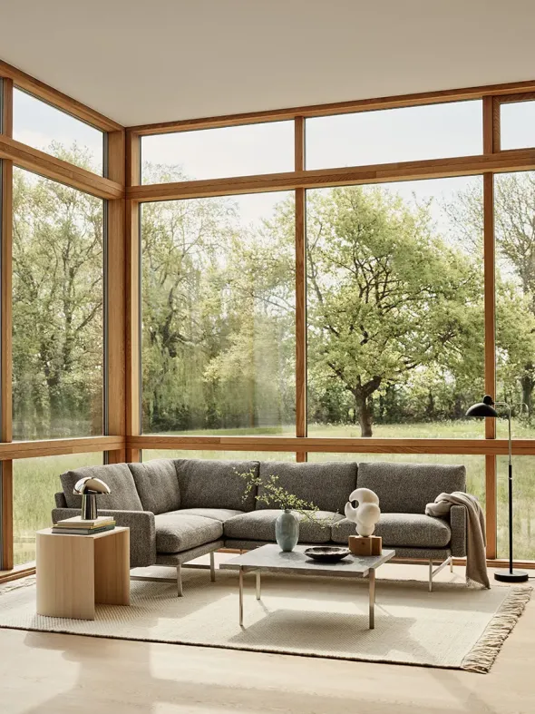 Lissoni PL115 Hjørnesofa, Moss 015 fra Fritz Hansen