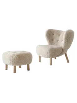 Little Petra inkl. skammel, Sheepskin Moonlight fra &Tradition