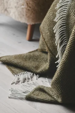 Livø Plaid, seaweed fra Silkeborg Uldspinderi