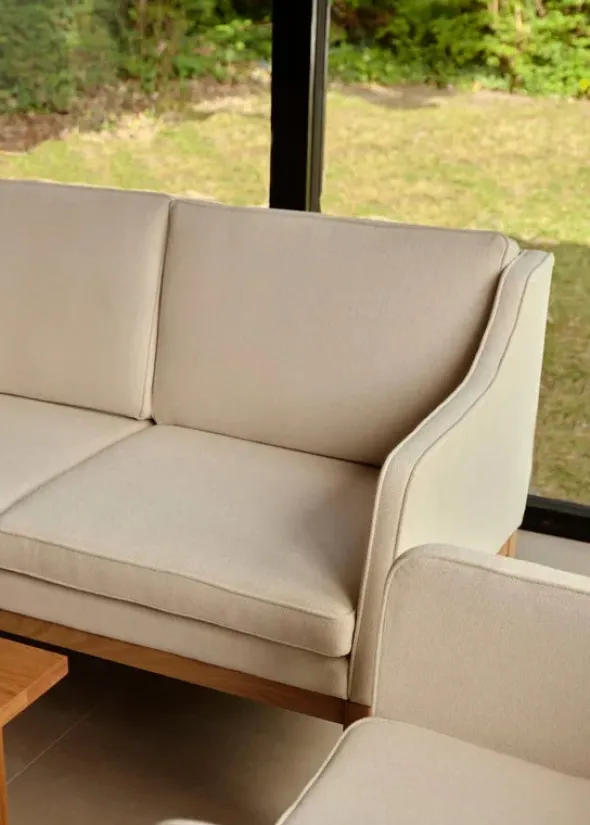 L45 MK154 2 pers. sofa, beige tekstil af Mogens Koch