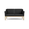 L45 MK154 2 pers. sofa, sort læder af Mogens Koch