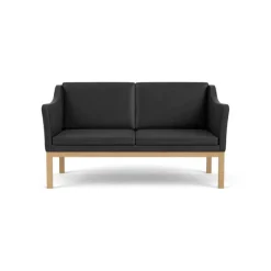 L45 MK154 2 pers. sofa, sort læder af Mogens Koch