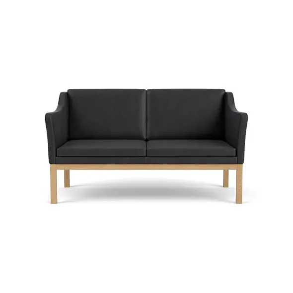 L45 MK154 2 pers. sofa, sort læder af Mogens Koch