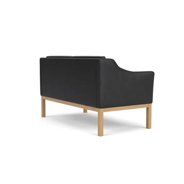 L45 MK154 2 pers. sofa, sort læder af Mogens Koch