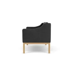 L45 MK154 2 pers. sofa, sort læder af Mogens Koch