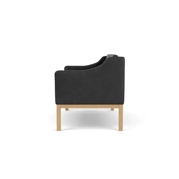 L45 MK154 2 pers. sofa, sort læder af Mogens Koch