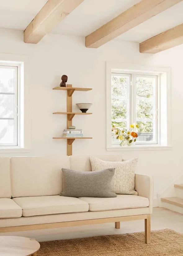 L43 MK46 Sofa, beige tekstil af Mogens Koch
