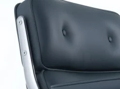 Lobby Chair ES 104 kontorstol, sort læder fra Vitra