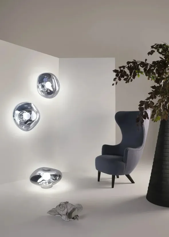 Melt Surface Væglampe, chrome fra Tom Dixon