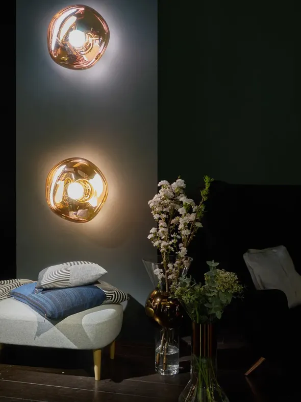 Melt Surface Væglampe, gold fra Tom Dixon