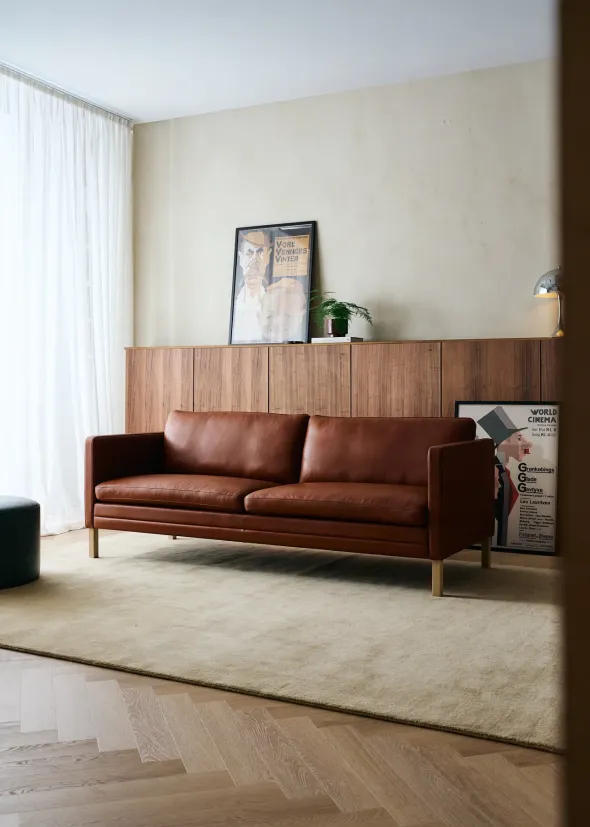 MH276 3 pers. sofa i Baltique anilinlæder fra Mogens Hansen