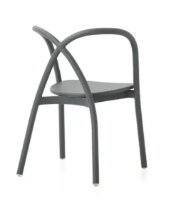 Ming cafésæt m. 3 stole og 1 bord, aluminium, grå fra Stellar Works
