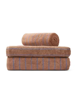 Naram towel - Camel & Ultramarine blue fra Bongusta