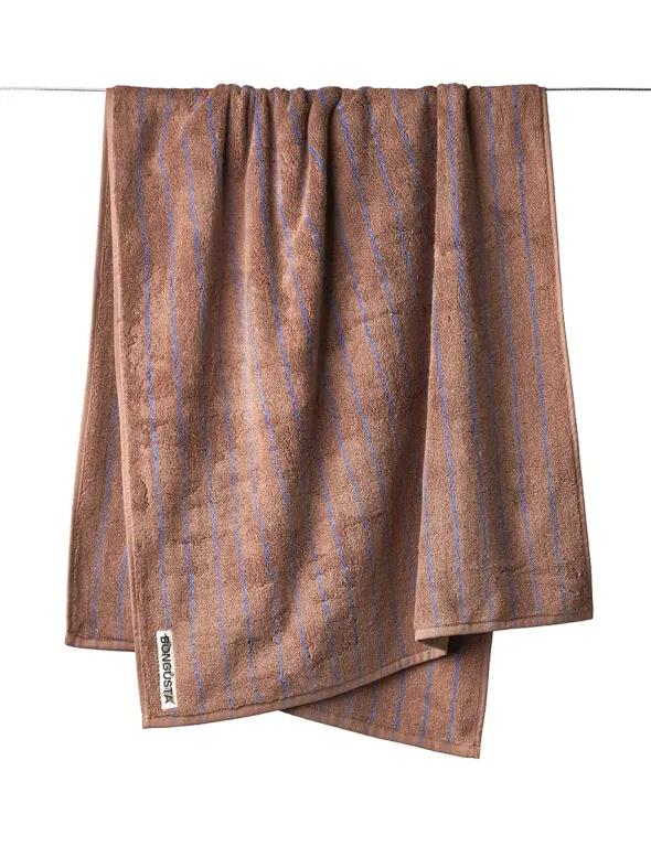 Naram towel - Camel & Ultramarine blue fra Bongusta